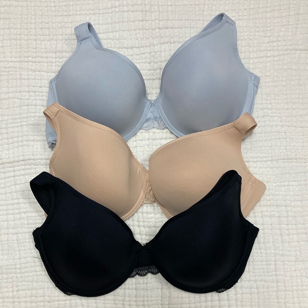Lucky Brand Women's Intimates Set - Blue, Beige, and Black Bras